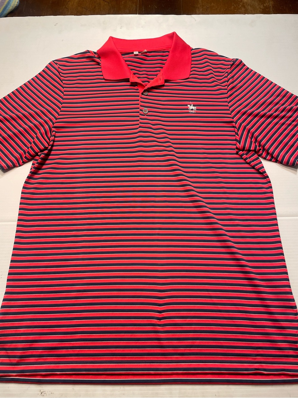 Adidas Golf Polo Men Sz M Striped Pink Blue Mens Short Sleeve Shirt Chartwell